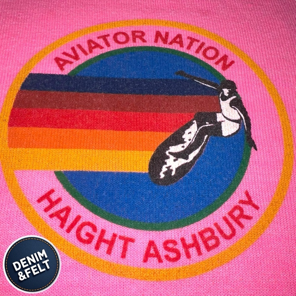 Aviator Nation Pink Hoodie with Multicolor Logo - Picture 6 of 11